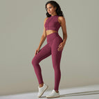 9310 vest+trousers set-wine red