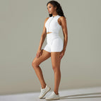 9310 vest+shorts set-milk white