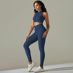 9310 vest+trousers set-Deep Blue