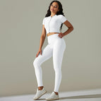 9310 short-sleeved+trousers set-milk white