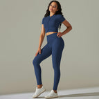 9310 short-sleeved+trousers set-Deep Blue