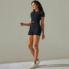 9310 short-sleeved+shorts set-pure black