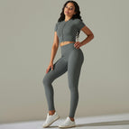 9310 short-sleeved+trousers set-deep gray