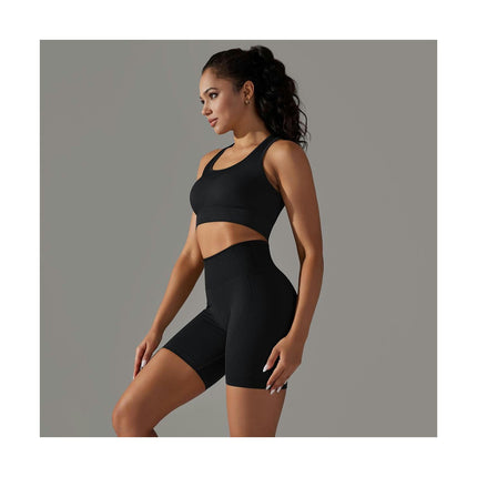 Workout Sets for Women 2 Piece High Waisted Seamless Leggings with Racerback Sports Bra Sets