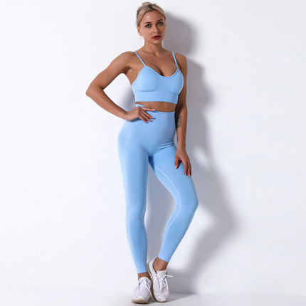 Women's Yoga Set 2-piece Camisole Sports Bra High Waist Cycling Pants Leggings