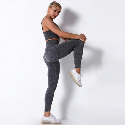 Women's Yoga Set 2-piece Camisole Sports Bra High Waist Cycling Pants Leggings