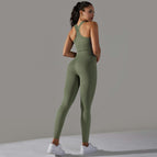 6621 loose bras+trousers set-Jun Green