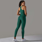 6621 loose bras+trousers set-dark green