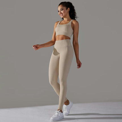 Women's Fitness Set 2-Piece Yoga Running Workout Clothes Tights