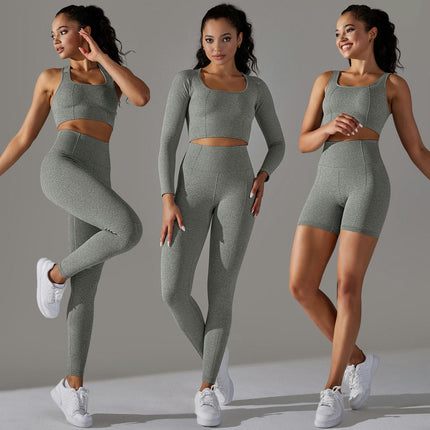 Women's Fitness Set 2-Piece Yoga Running Workout Clothes Tights