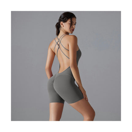 Scrunch Butt Form Fitting Romper Shorts Bodysuits For Women Body Shaper Workout Sexy Backless Jumpsuits