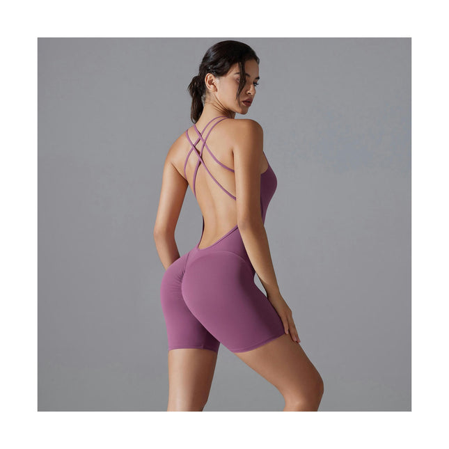 Scrunch Butt Form Fitting Romper Shorts Bodysuits For Women Body Shaper Workout Sexy Backless Jumpsuits