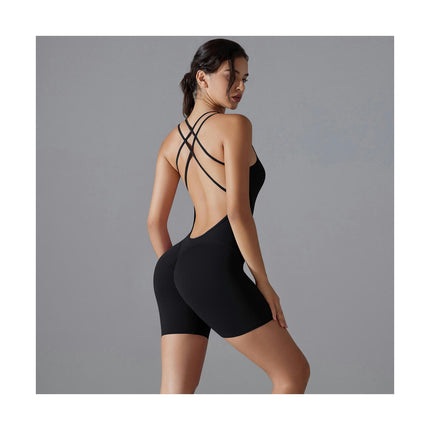 Scrunch Butt Form Fitting Romper Shorts Bodysuits For Women Body Shaper Workout Sexy Backless Jumpsuits