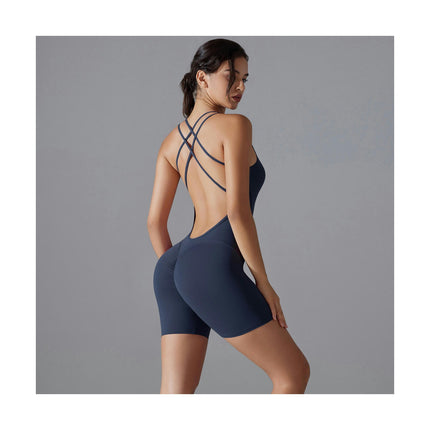 Scrunch Butt Form Fitting Romper Shorts Bodysuits For Women Body Shaper Workout Sexy Backless Jumpsuits