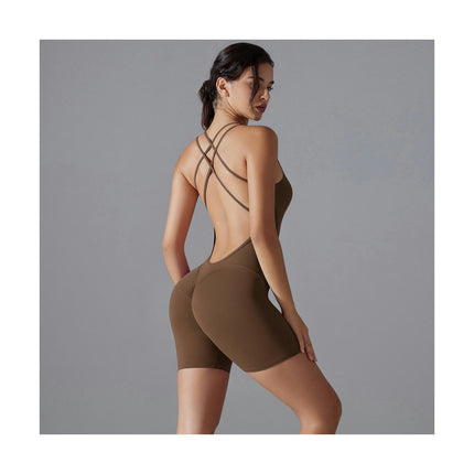 Scrunch Butt Form Fitting Romper Shorts Bodysuits For Women Body Shaper Workout Sexy Backless Jumpsuits