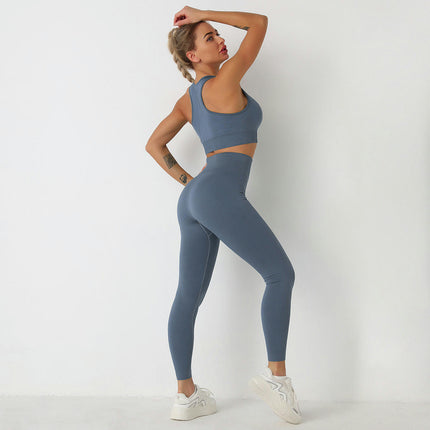 Workout Sets for Women 2 Piece High Waist Seamless Leggings and Crop Top Yoga Outfit