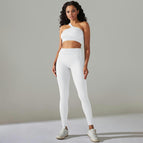 6612 Shoulder Drain+Pants Set-Milk White