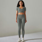 6612 short-sleeved+trousers set-gray