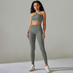 6612 Shoulder Drain+Pants Set-Gray