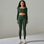 6612 long sleeve+trousers set-dark green