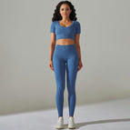 6612 short-sleeved+trousers set-blue