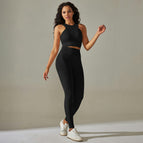 6606 vest+trousers set-black