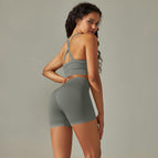 6606 cross-bras+shorts set-deep gray