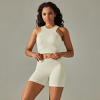 6606 vest+shorts set-milk white