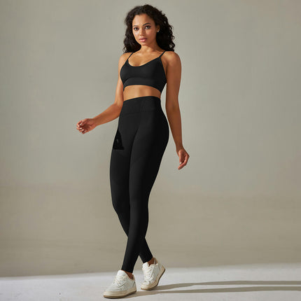 Women's Workout Sets 2 Piece Yoga Outfit High Waisted Biker Leggings