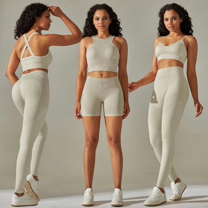 Women's Workout Sets 2 Piece Yoga Outfit High Waisted Biker Leggings