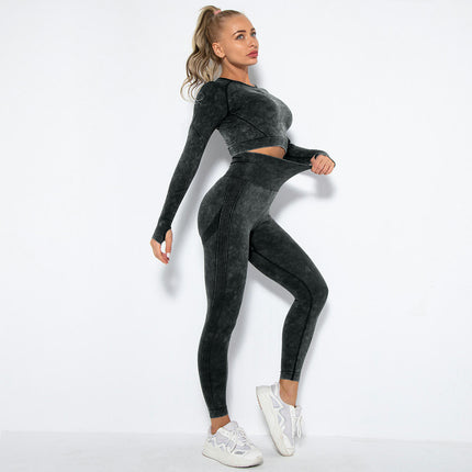 2pcs Seamless Outfit Workout Sets Gym for Women, Fitness Sports School Running Yoga Sportswear