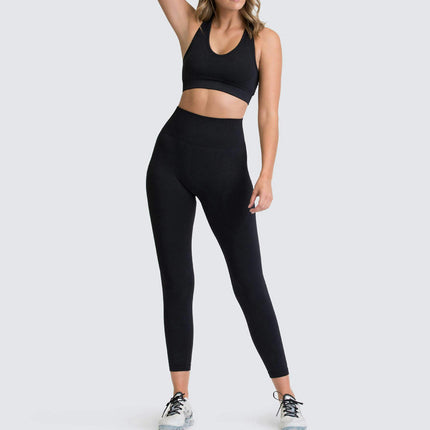 Workout Sets for Women 2 Piece High Waisted Seamless Leggings Stretchy Sports Bra Sets