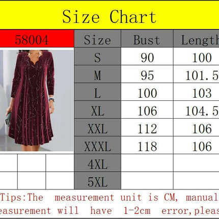 Women's V Neck Velvet Long Sleeve Dress Ruched Sequin Elegant Midi Dresses