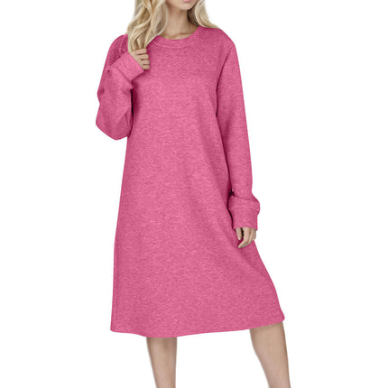 Women's Sweatshirt Dress Crewneck Long Sleeve Loose Fit Mini Casual Dress