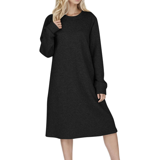 Women's Sweatshirt Dress Crewneck Long Sleeve Loose Fit Mini Casual Dress