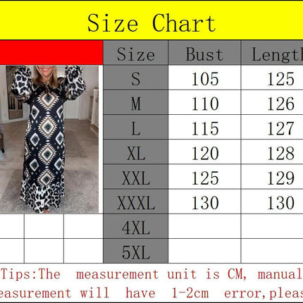 Women's Casual Long Sleeve Dresses Round Neck Print Flowy Maxi Dress