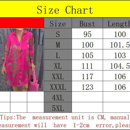 Women Long Sleeve Lapel Neck Button Down Shirt Dress Casual Print Short Dresses