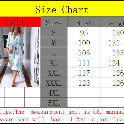 Women's Floral Long Sleeve Midi Dress Casual V Neck Smocked Waist Flowy Boho Beach Dresses