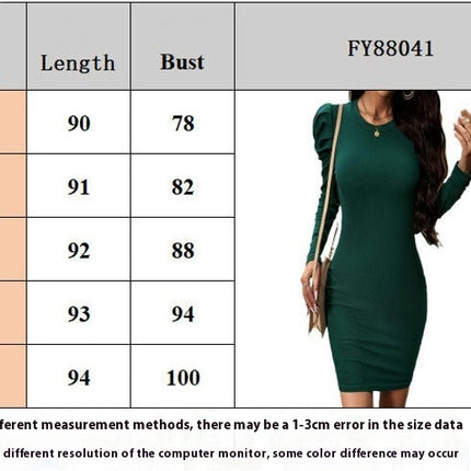 Women's Bodycon Mini Dress Crew Neck Long Sleeves Party Club Dresses