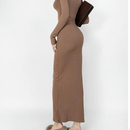 Women's Long Sleeve Bodycon Maxi Dress Casual Crew Neck Elegant Long Dresses