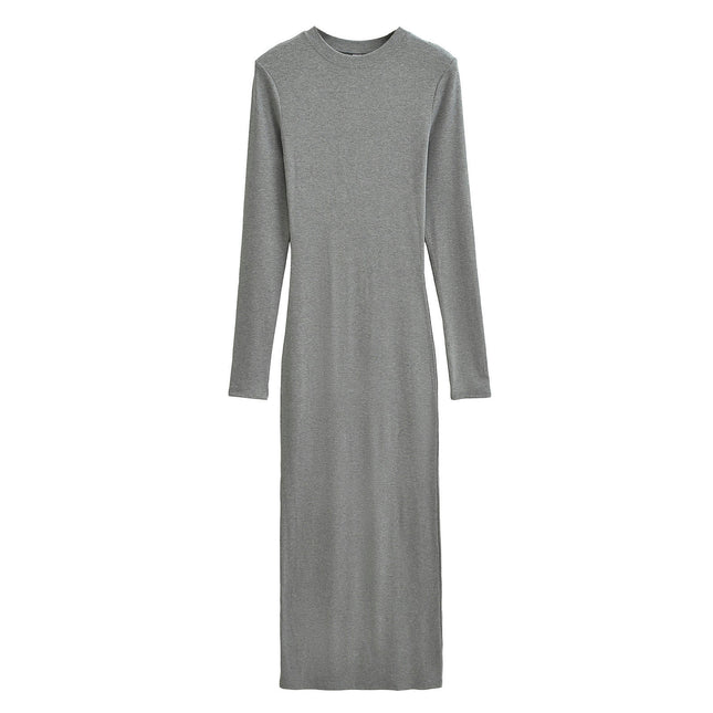 Women's Long Sleeve Bodycon Maxi Dress Elegant Fitted Crew Neck Casual Dresses