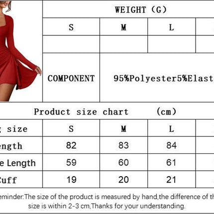 Women's Sexy Square Neck Bodice Dresses Long Sleeve Drawstring Ruffled A-Line Mini Dress