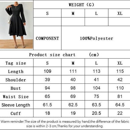 Women's Casual Crewneck Tie Back Backless Dress Long Sleeve A Line Flowy Midi Dress