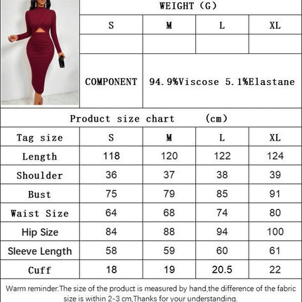 Women's Long Sleeve Cutout Bodycon Dress Sexy Crewneck Twist Knot Ruched Slim Midi Dresses