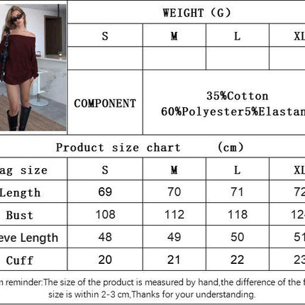 Women's Fall Off The Shoulder Mini Dress Long Sleeve Loose Casual Short Dresses