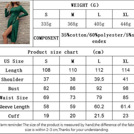 Womens Long Sleeve knit Dress Crew Neck Slim Fit Button Down Slit Bodycon Midi Dress