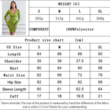 Womens Bodycon Ruched Mini Dress Long Sleeve Drawstring Casual Party Club Dresses