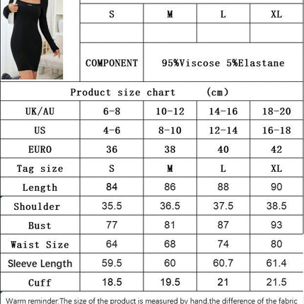 Women Long Sleeve Square Neck Mini Dress Sexy Bodycon Cocktail Party Short Dresses