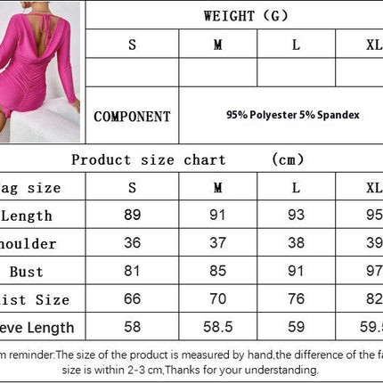 Women's Square Neck Long Sleeve Mini Dress Ruched Backless Bodycon Casual Dresses