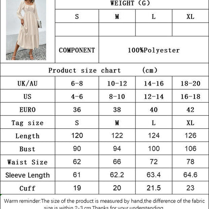 Women's Puff Long Sleeve Maxi Dress Square Neck Elastic Empire Waist Flowy A-Line Long Dresses